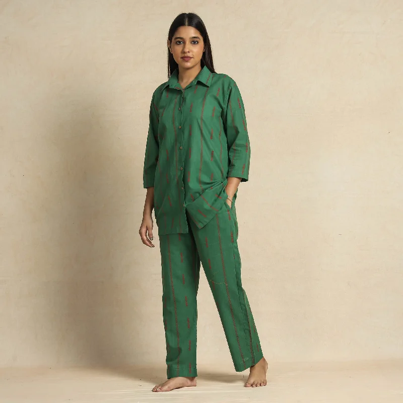 2023-919-1-141-dark-green-jacquard-cotton-top-pyjama-night-suit-set