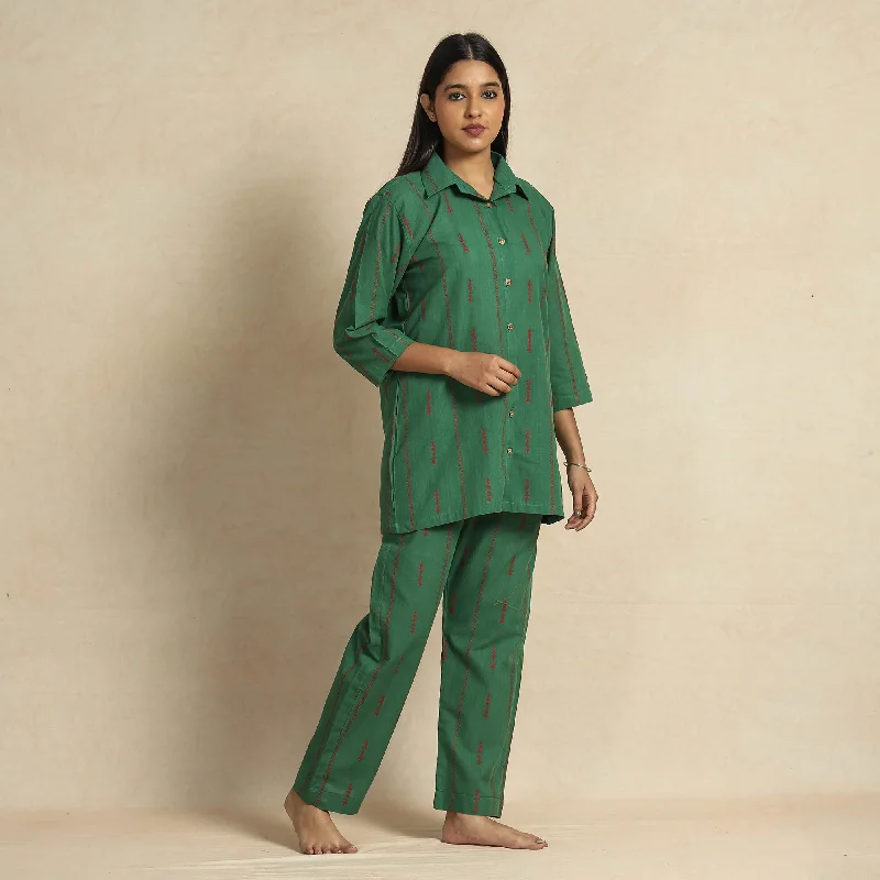 2023-919-1-141-dark-green-jacquard-cotton-top-pyjama-night-suit-set