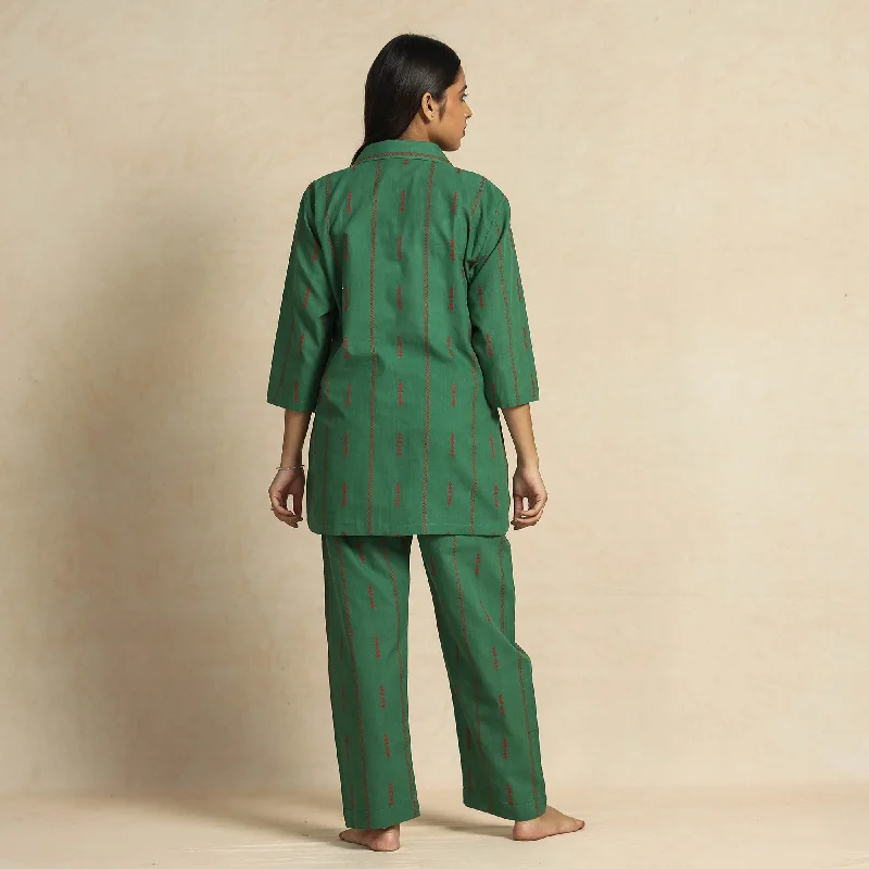 2023-919-1-141-dark-green-jacquard-cotton-top-pyjama-night-suit-set