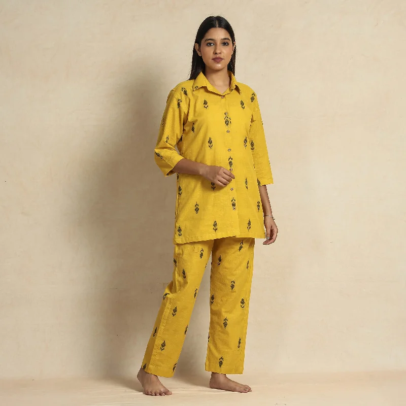 2023-919-1-151-yellow-jacquard-cotton-top-pyjama-night-suit-set