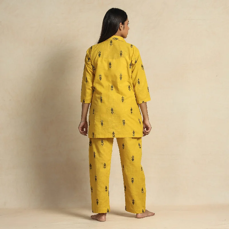 2023-919-1-151-yellow-jacquard-cotton-top-pyjama-night-suit-set