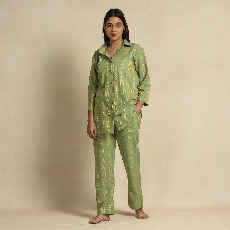 2023-919-1-171-green-jacquard-cotton-top-pyjama-night-suit-set