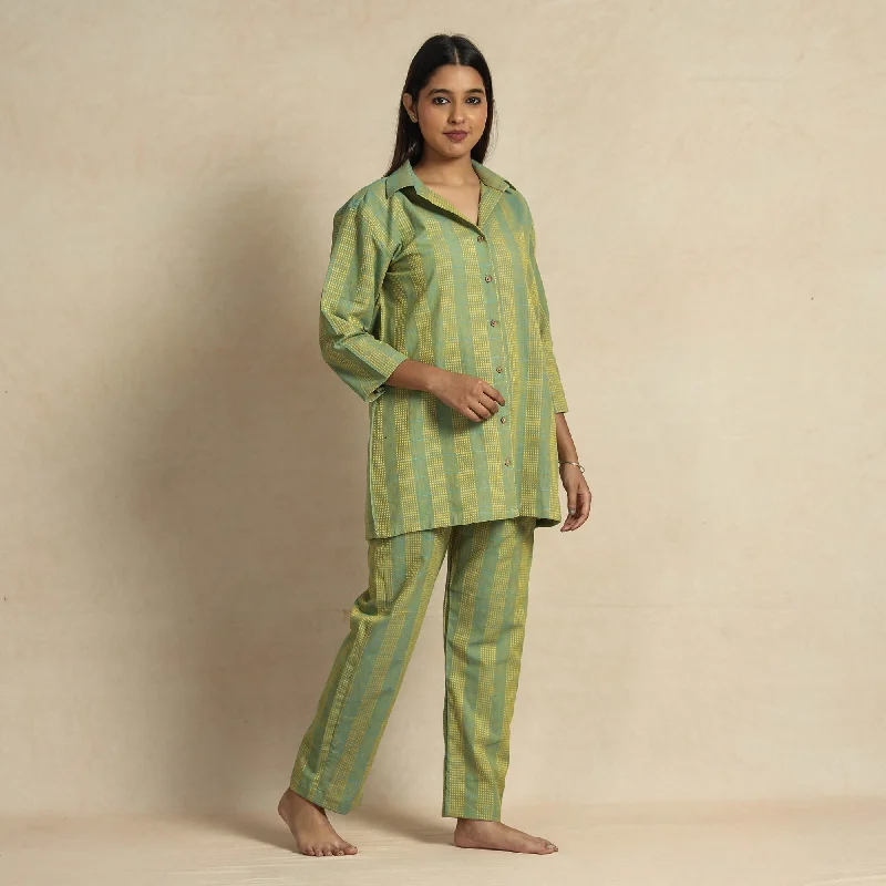 2023-919-1-171-green-jacquard-cotton-top-pyjama-night-suit-set