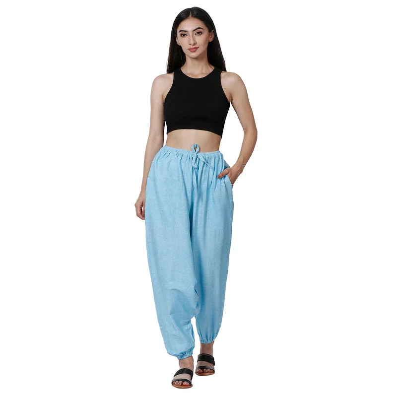 Cotton Harem Pants for Women | Sky Blue