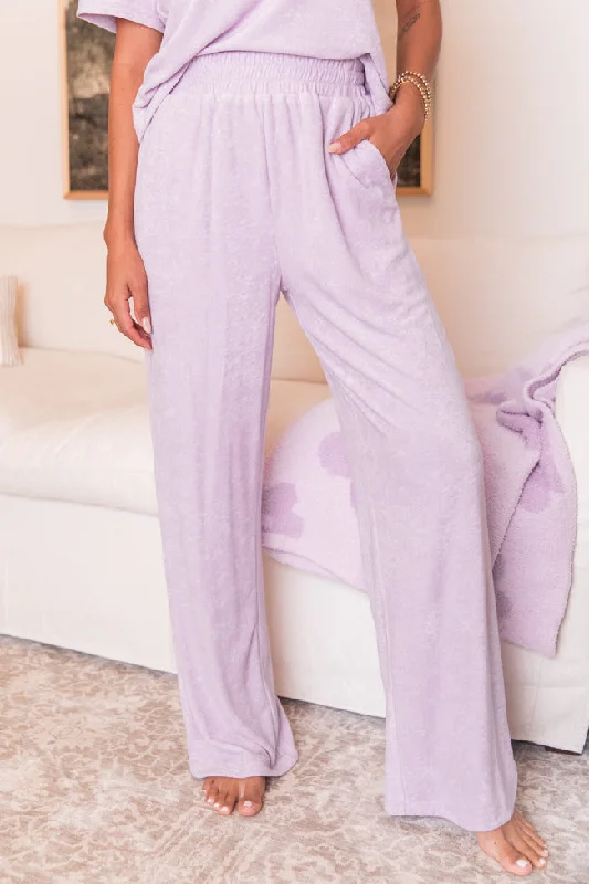 Never Looking Back Lilac Terry Lounge Pants