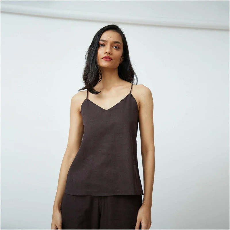 Organic Cotton Camisole Top | Brown