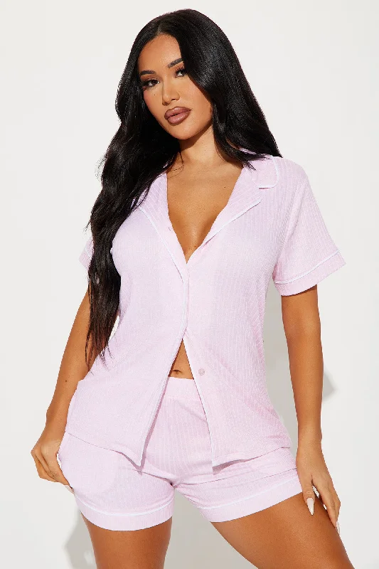 Slumber In Love PJ Short Set - Pink