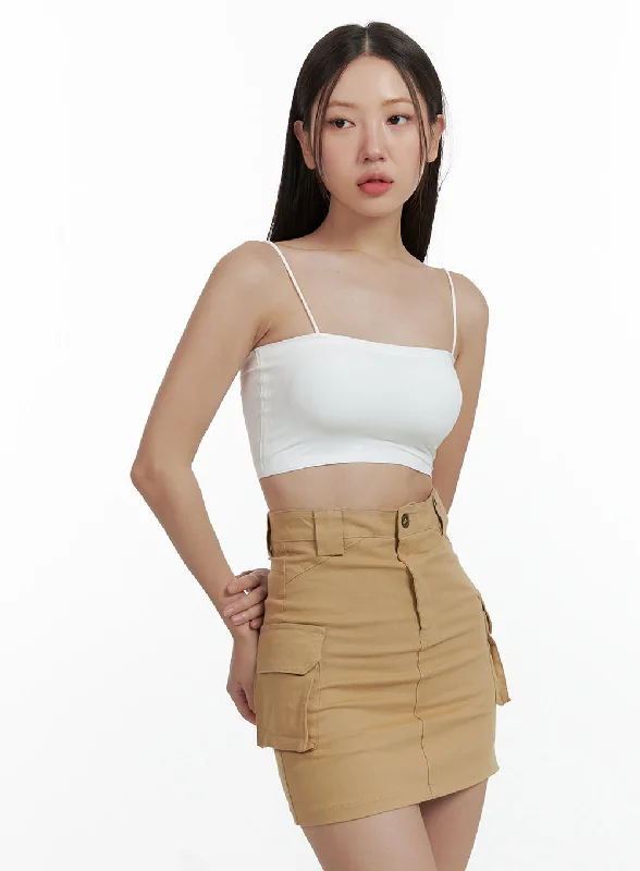 Solid Crop Cami Top OL401