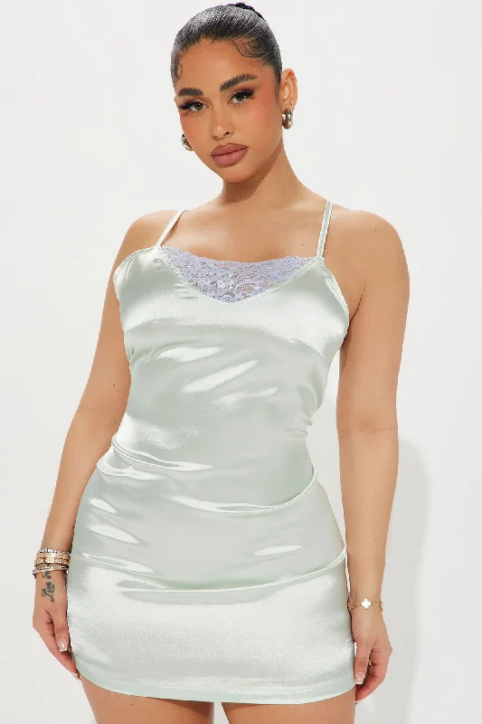 Your Favorite Angel Satin Sleep Gown - Mint