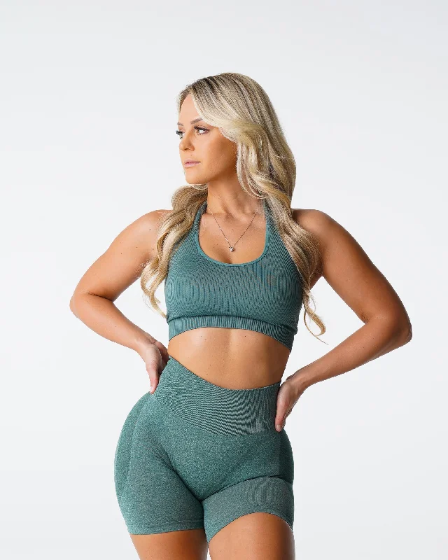 forest-green-limitless-ribbed-seamless-halter-bra