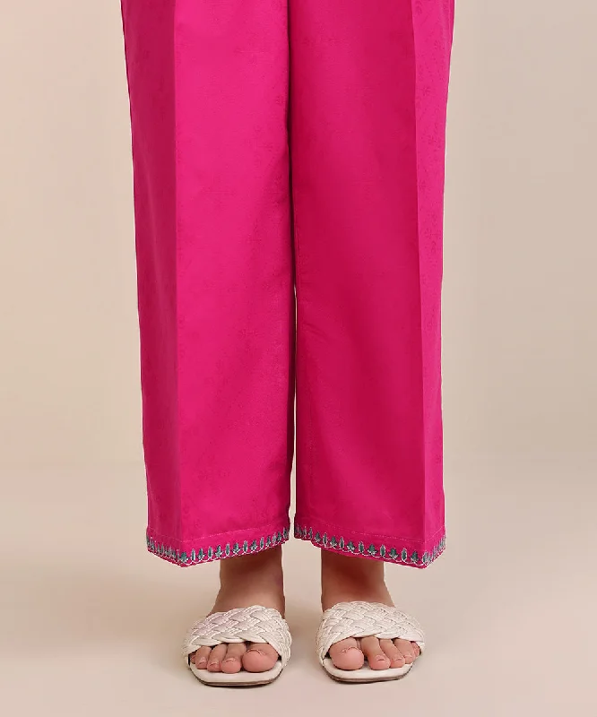 Embroidered Jacquard Flared Pants