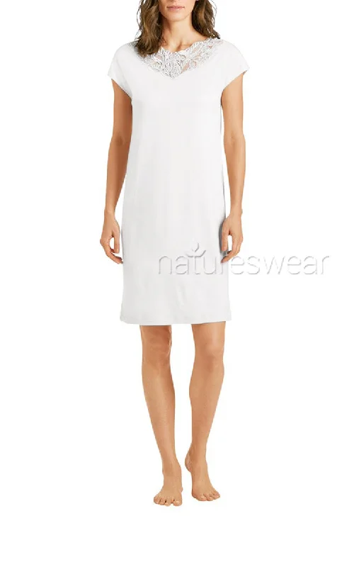 Hanro 100% Cotton Nightgown Sleeveless in White Madlen 6782 SALE