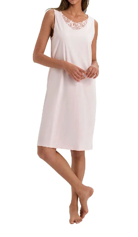 Hanro 100% Cotton Nightgown Sleeveless in Pink Hope 6921