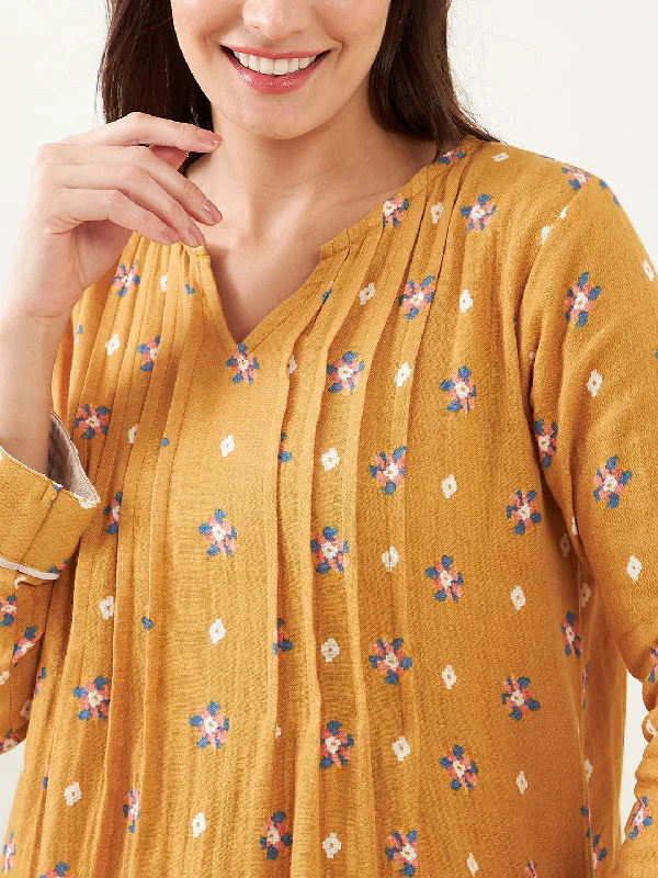 Mustard Bloom Delight Nightdress