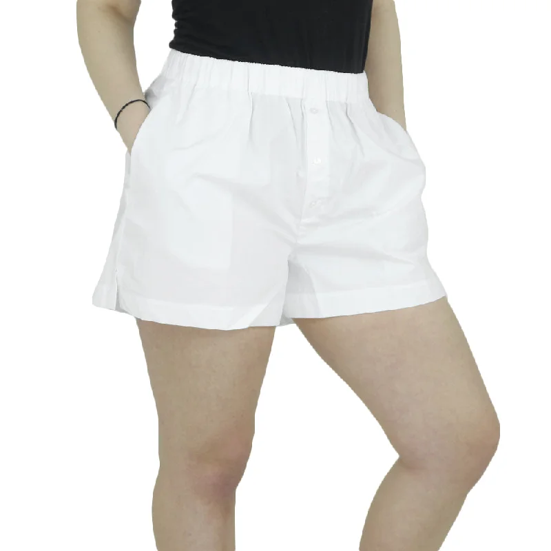 Women's Plain Sleepwear Short,White