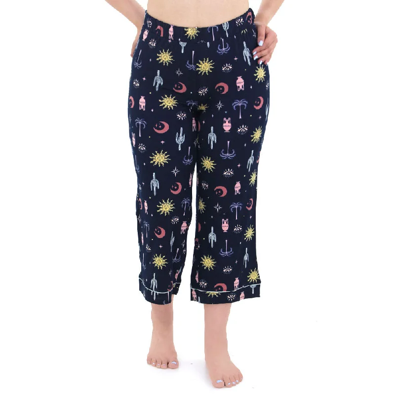 Women's Printed Sleepwear Bottom,Navy