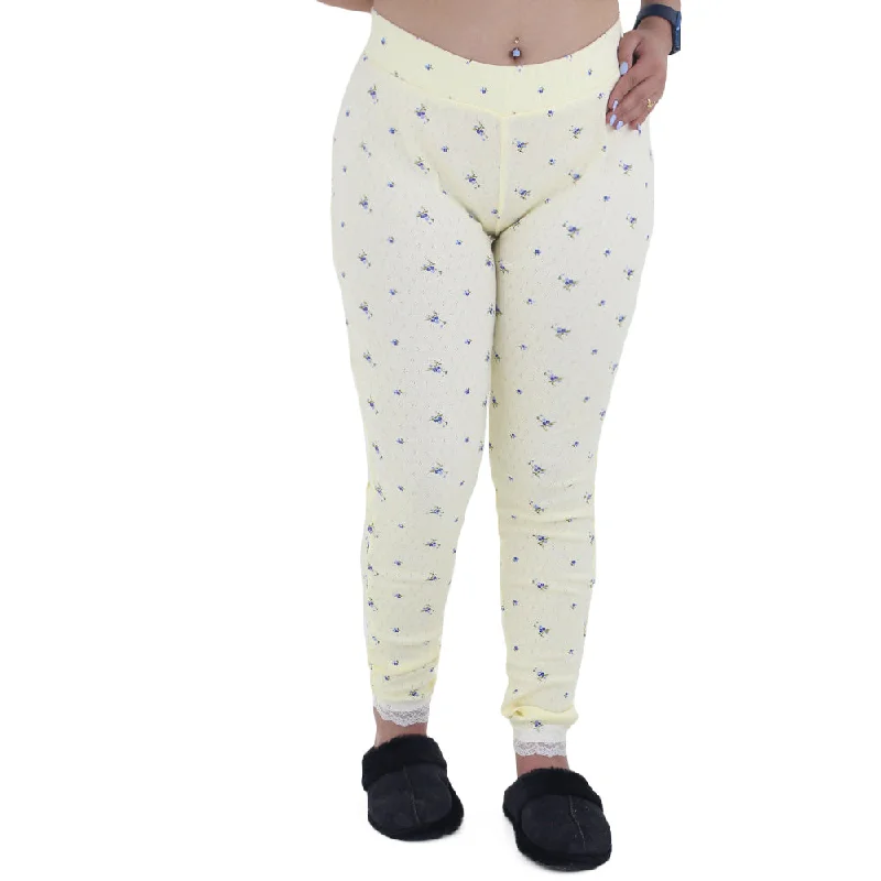 Women's Floral Sleepwear Pant,Yellow