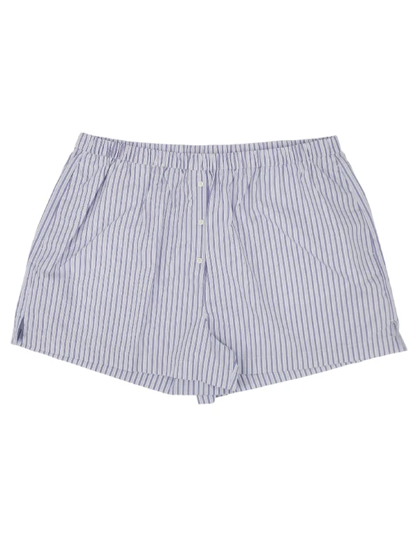 Women's Striped Sleepwear Short,Light Blue