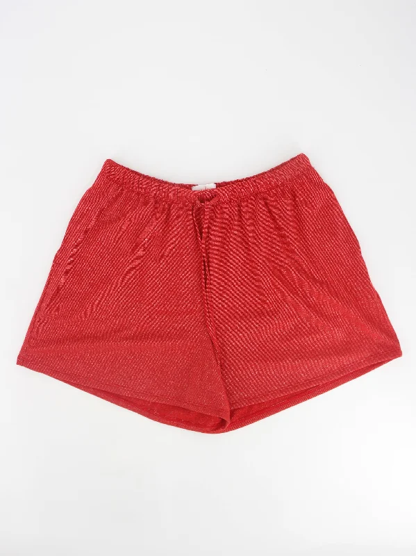 Women's Metallic Sleepwear Short,Red