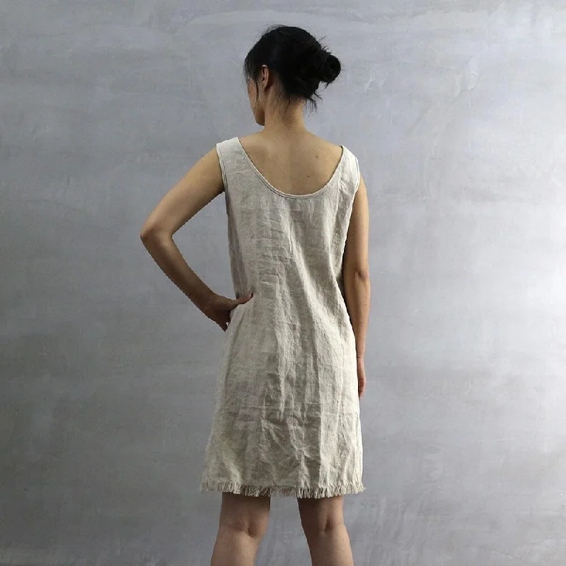 Frayed Edge Natural Dress