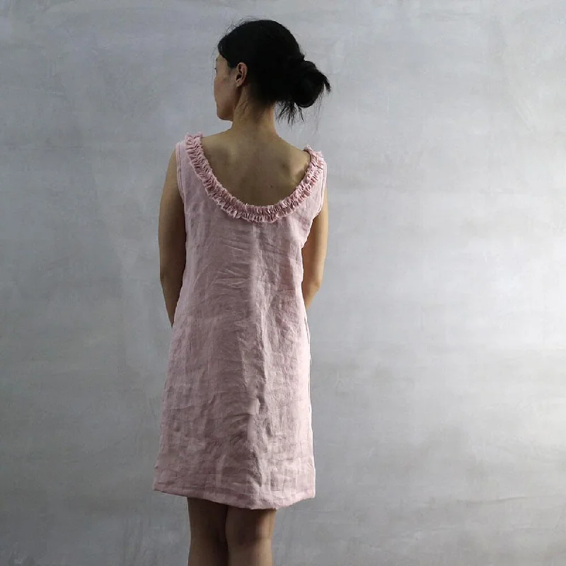 Frayed Ruffle Collar Dress