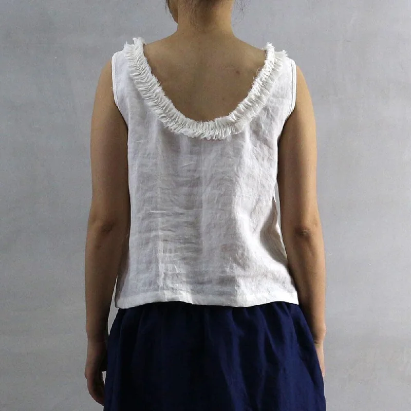 Frayed Ruffle Collar Tank