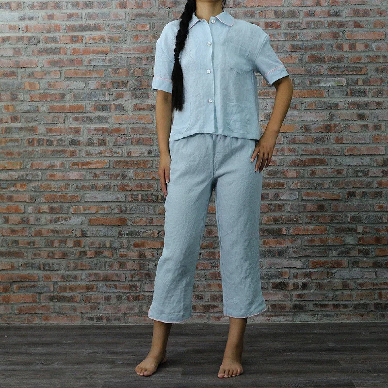 ""Megan"" Linen Pajama Set