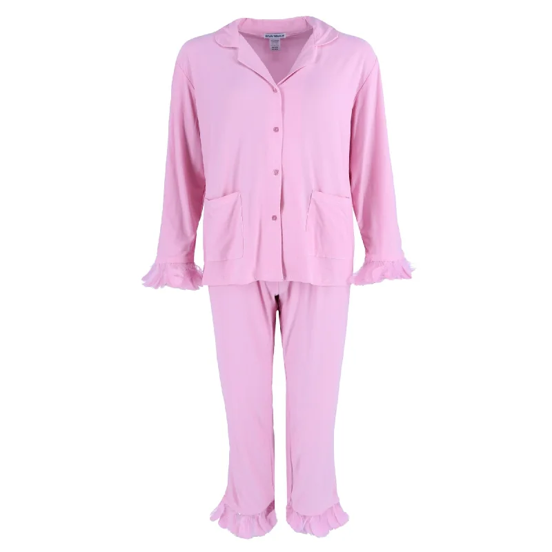 Simply Fabulous Women's Plus Size Pajama Set with Feathers