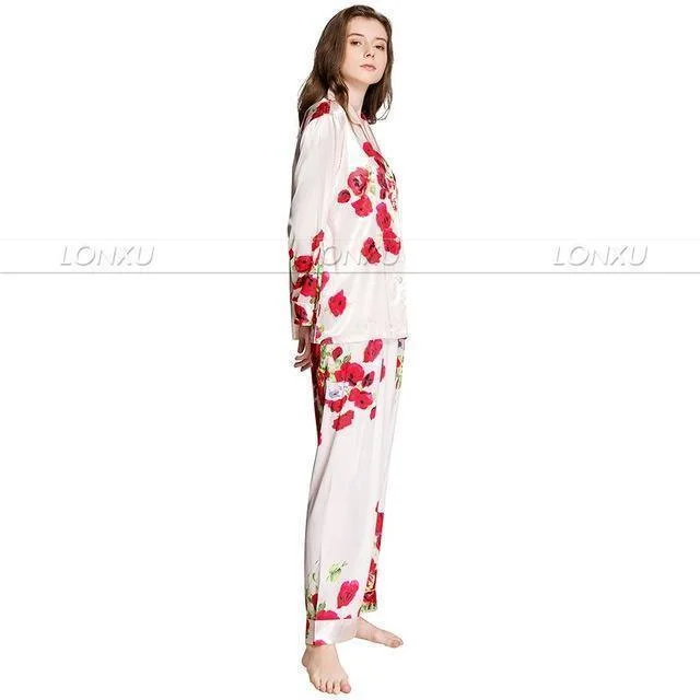 Sleepwear-Women's Floral Silk Pajama