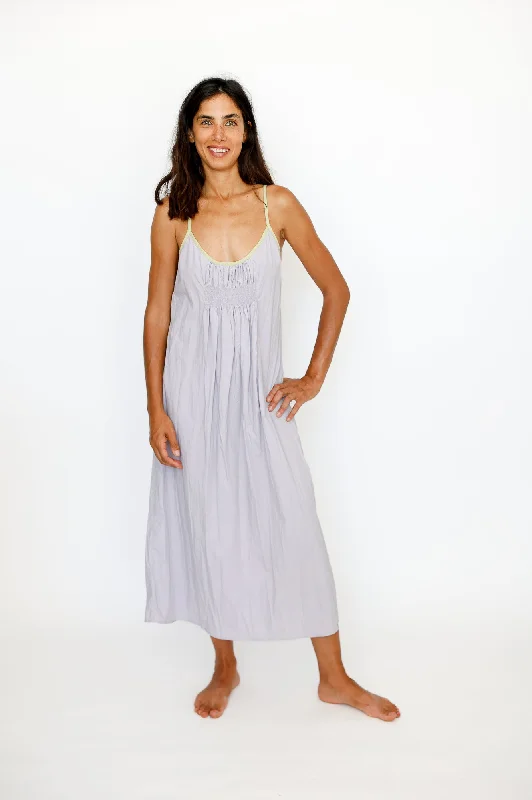 Sleeveless Gown with Shirring, Iris