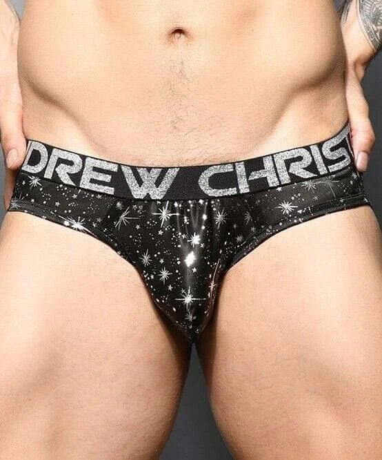 XS Andrew Christian Brief Starlight Briefs w/ Almost Naked Slip Black 91665 60