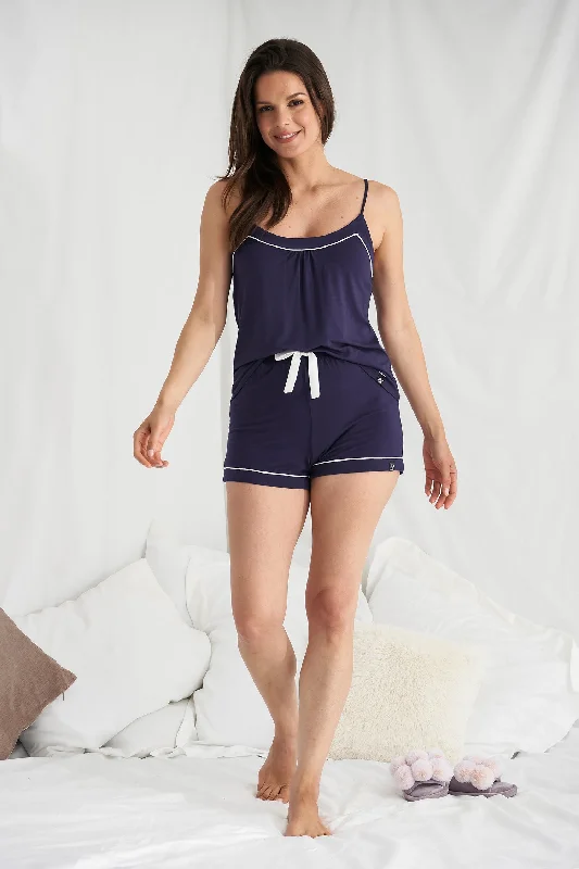 Bamboo Cami Short Pyjama Set in Midnight