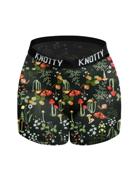 Black Retro Mushrooms Boxer