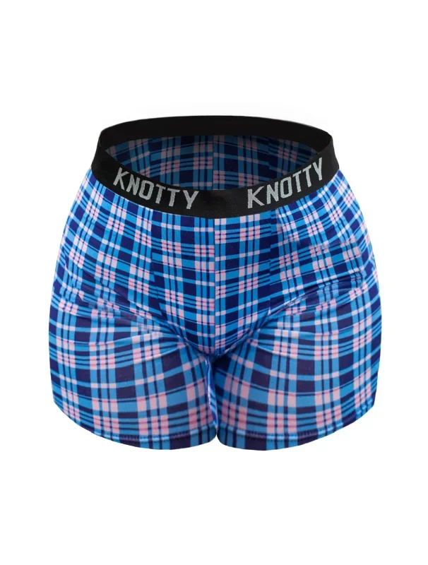 Blue and Pink Plaid Boxer