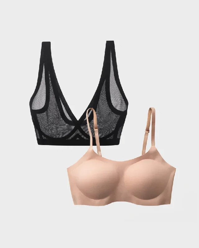 Bralette Bundle Black Sheer and Nude