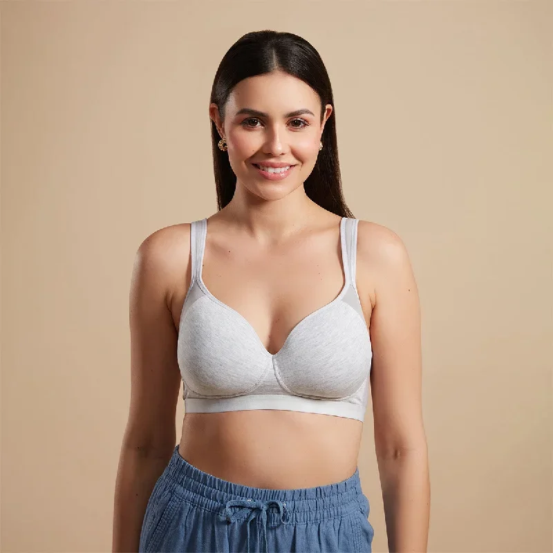 Nykd by Nykaa Breathe Cotton Lift Bra  - NYB227  Grey Melange