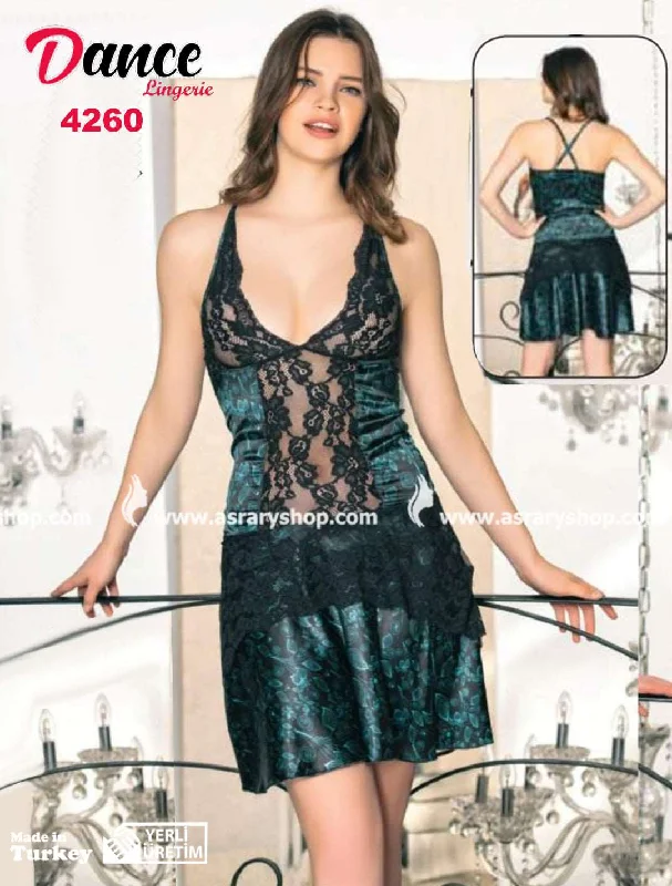 Short Lingerie Nightgown with Lace 4260