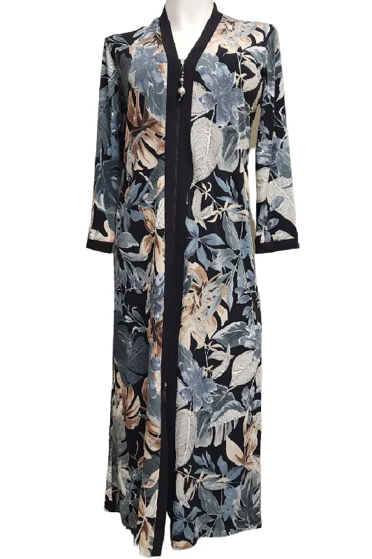 Diamond Tea Printed Zip Robe 23975 Silver