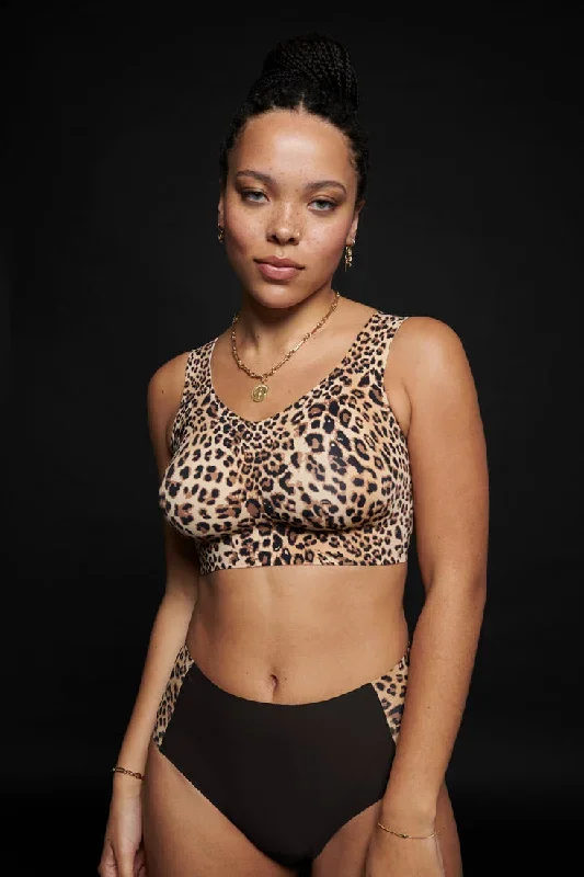 Evelyn & Bobbie Defy Leopard Print Wireless Bra