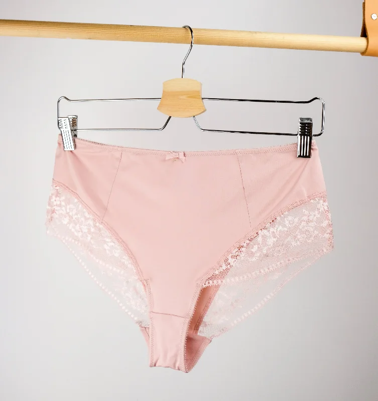 Floral lace & microfibre full brief [Soft Rose]