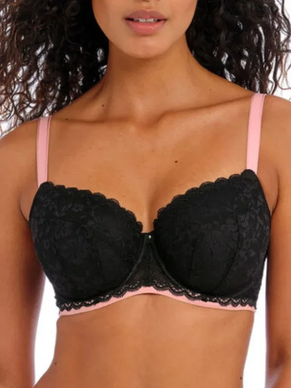 Offbeat Padded Half Cup Bra - Black