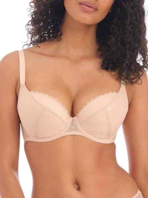 Signature Padded Plunge Bra - Natural Beige