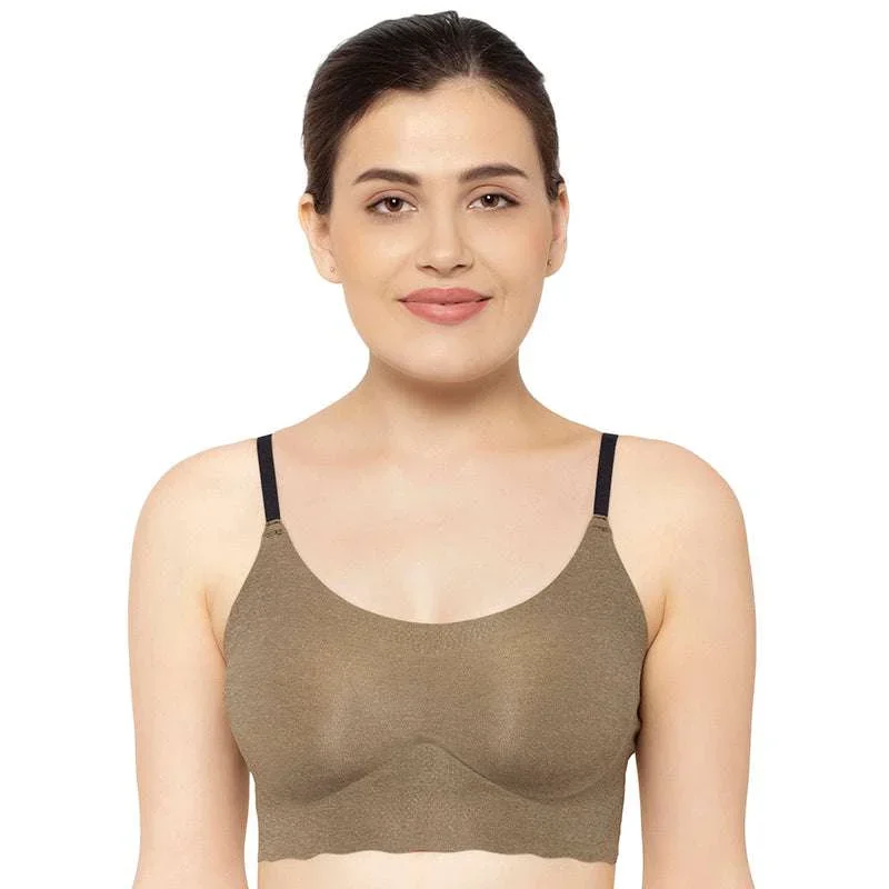 Gococi Narrow Strap Padded Non Wire Bra - Green