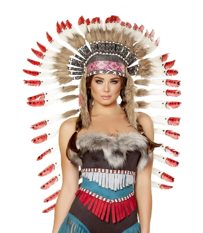 H4727 - Indian Headdress with Red Tips