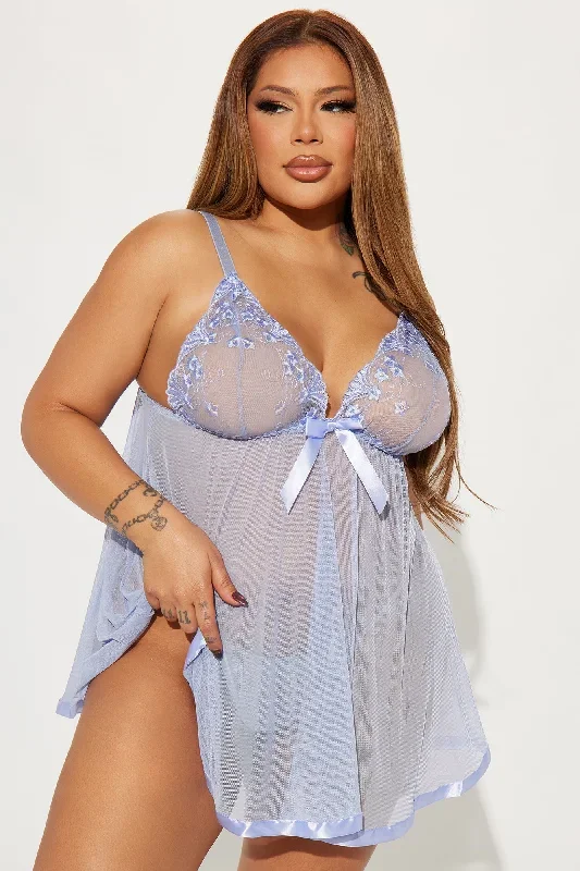 In For A Treat Mesh Babydoll - Periwinkle