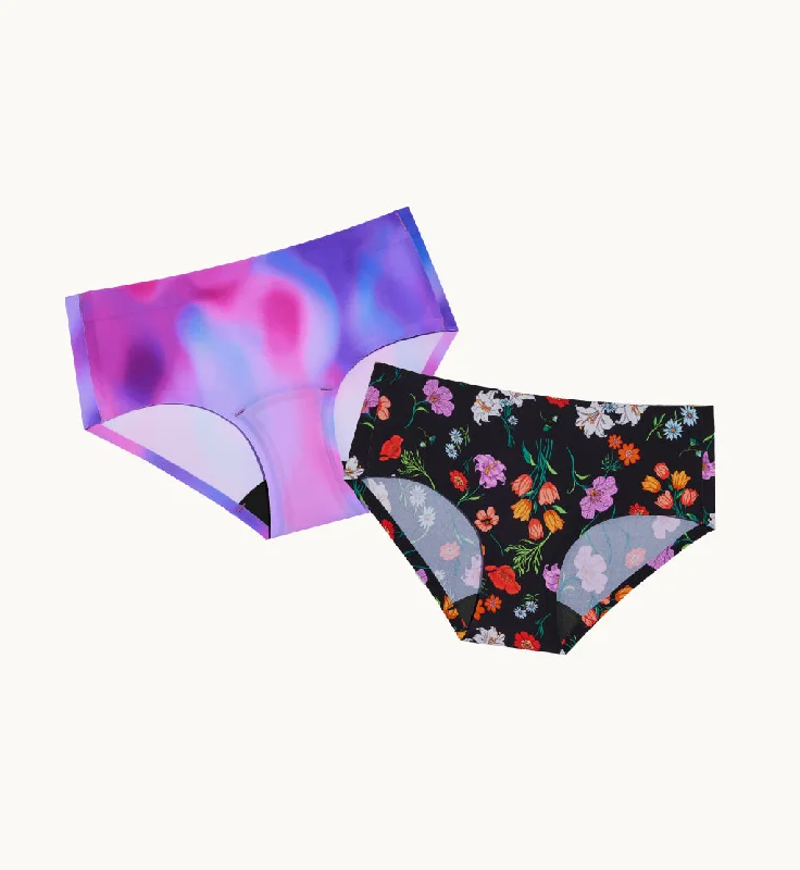 (Kit Item) Everyday Leakproof Underwear LTD Color Night Glow/Botanical 2-Pack | Boyshort