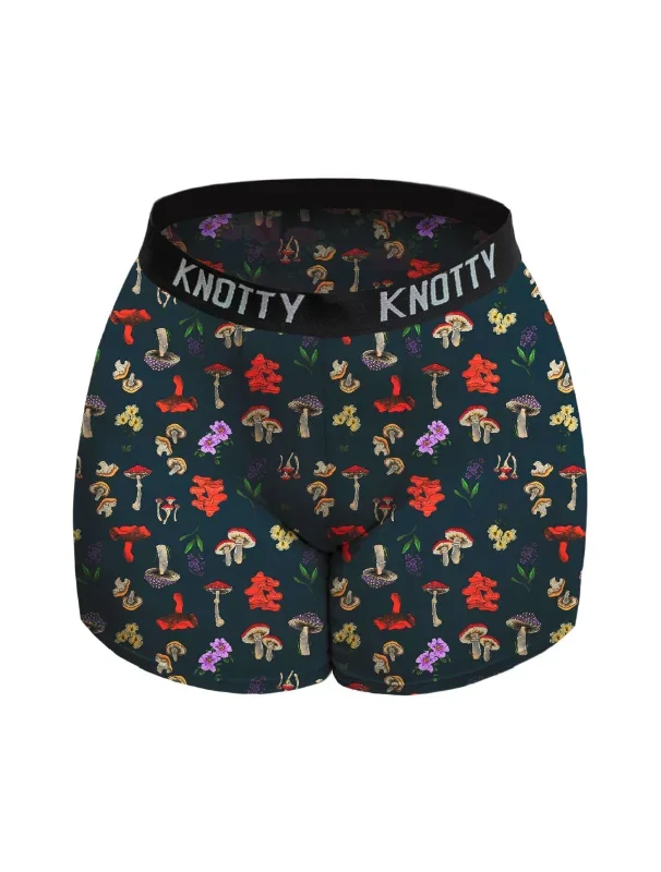 Blue Retro Mushrooms Boxer