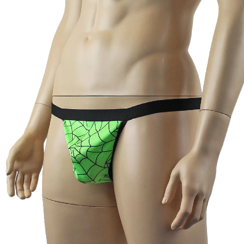 mens-halloween-spooky-spider-wed-g-string-thong-with-band-lime-pink-colours