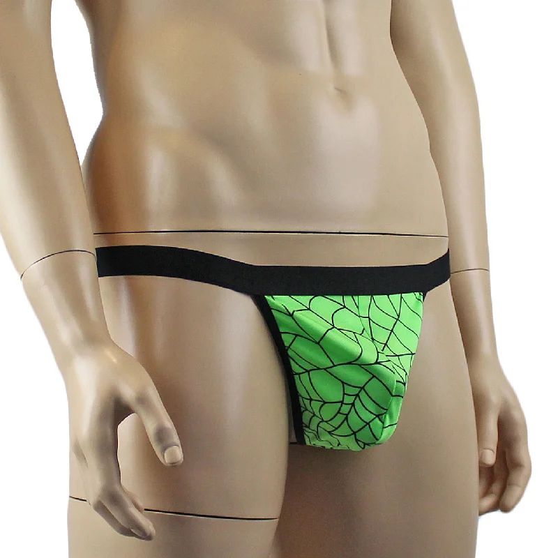 mens-halloween-spooky-spider-wed-g-string-thong-with-band-lime-pink-colours