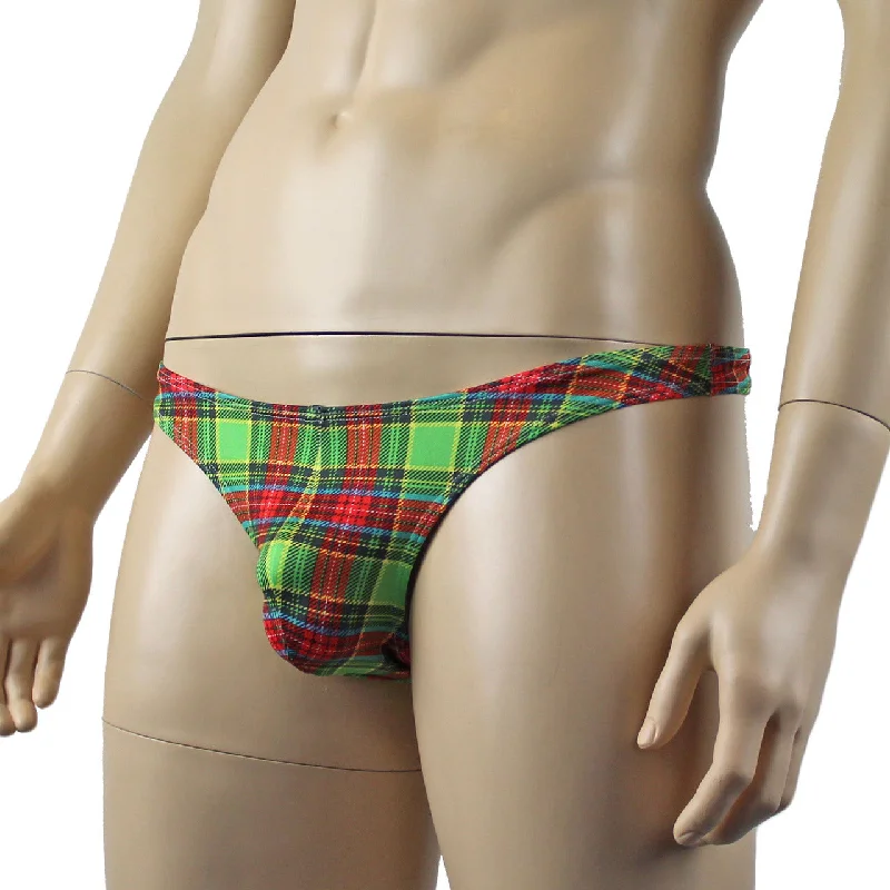 mens-plaid-tartan-sexy-mini-thong-green-and-red